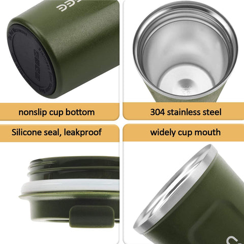 CS COSDDI vacuum insulated exterior showing durable green tumbler during travel
