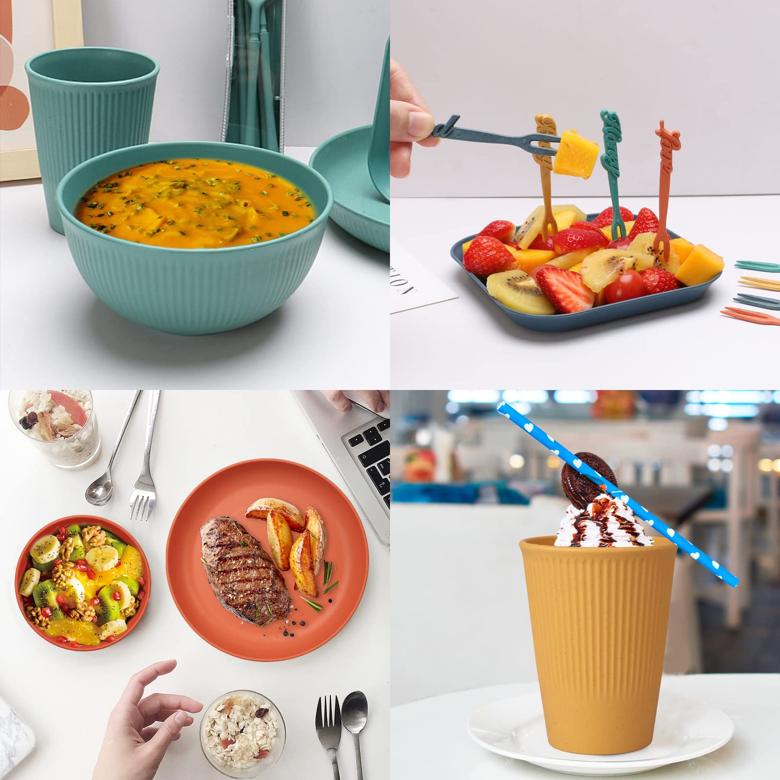 CSYY included cutlery set with knife, fork, spoon and chopsticks for meals.