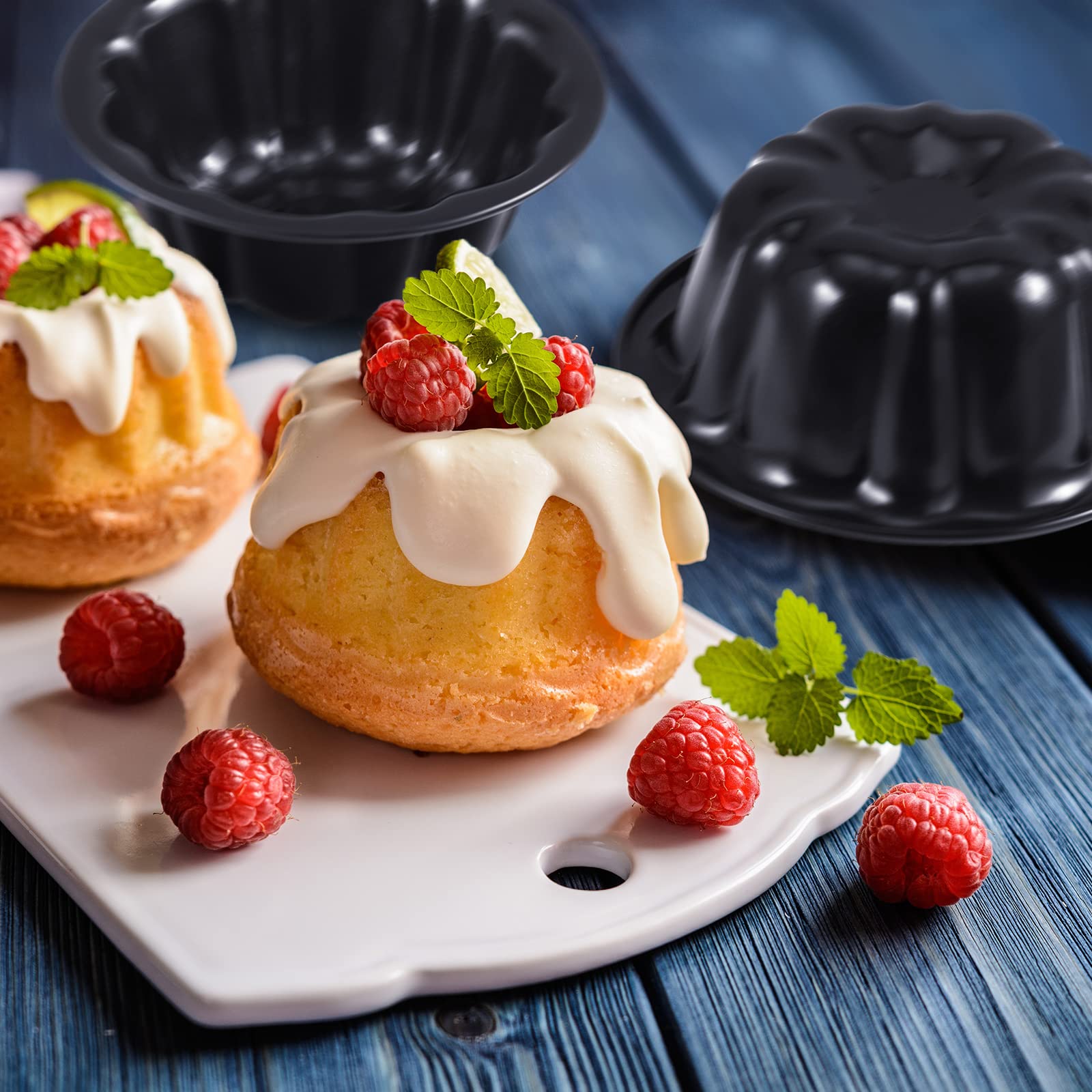 Ctosree 4in fluted pan bakeware durable carbon steel