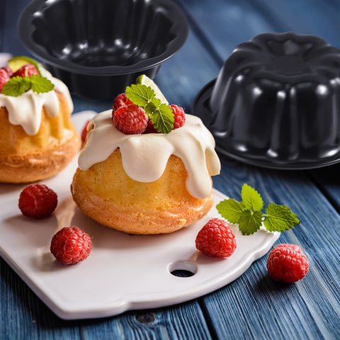Ctosree 4in fluted pan bakeware durable carbon steel