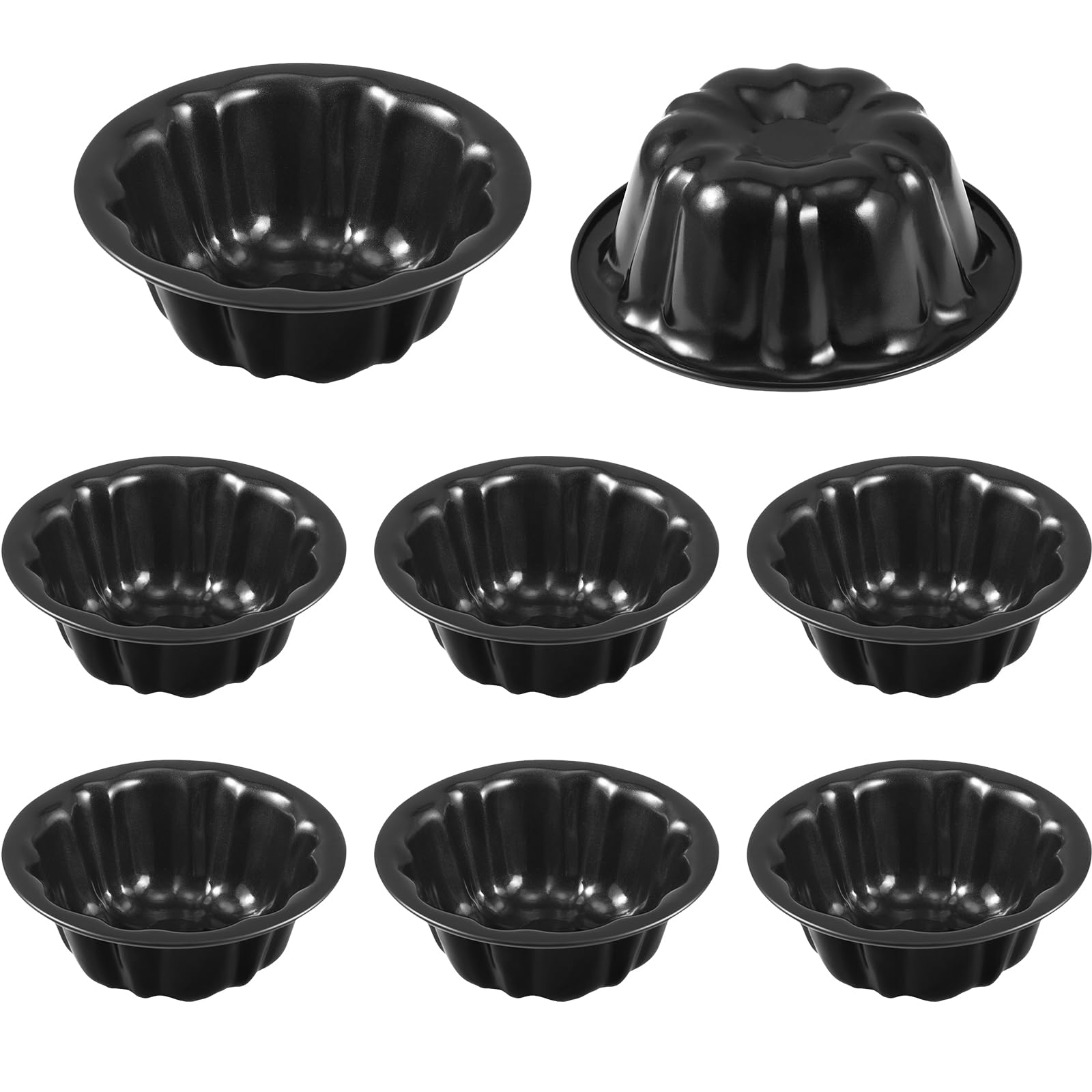 Ctosree 8-piece 4-inch fluted mini pans with flower shape for cute mini cakes