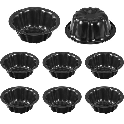 Ctosree 8-piece 4-inch fluted mini pans with flower shape for cute mini cakes