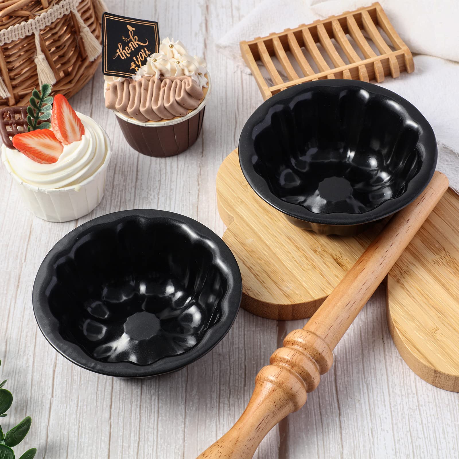 Ctosree fluted bake mold 4in suitable for cupcakes and tarts