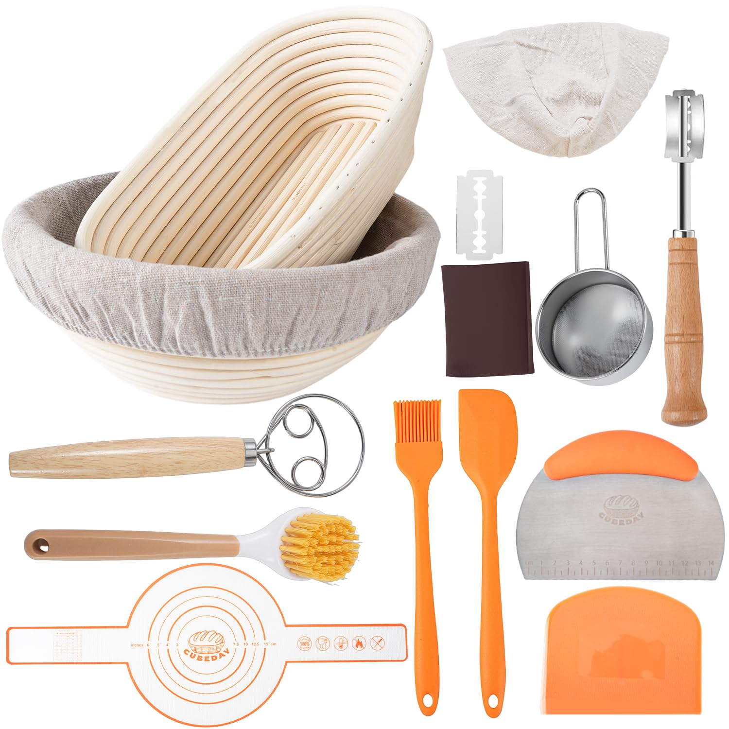 CUBEDAY Linen liners reduce flour residue during proofing