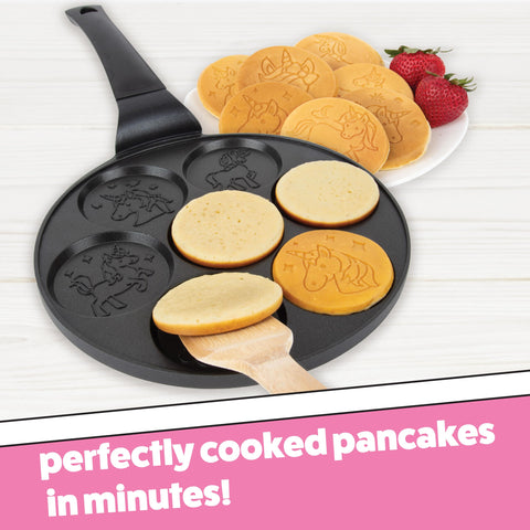 CucinaPro unicorn pancake art pan creates seven shapes quickly for fun mornings