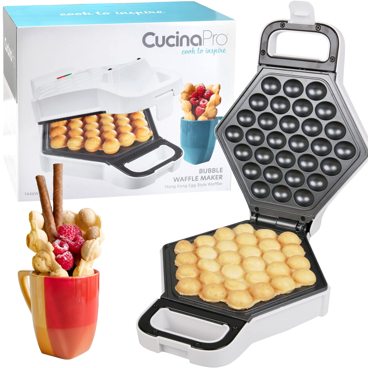 CucinaPro Bubble Waffler with ready indicator light for quick waffles