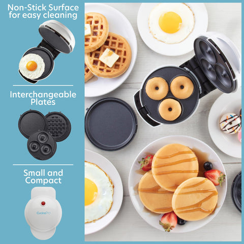 CucinaPro mini breakfast maker donut plate for bite-sized treats
