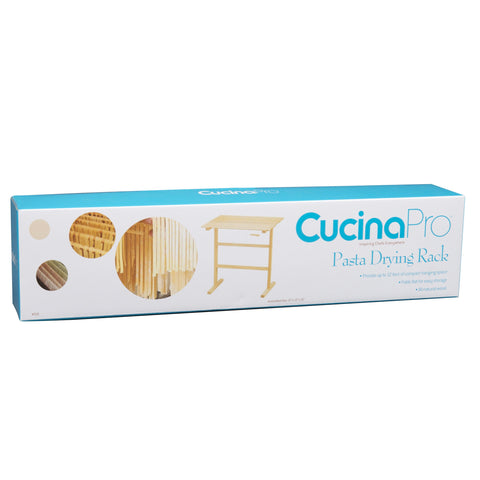 CucinaPro rack with removable dowels enabling customizable noodle drying.
