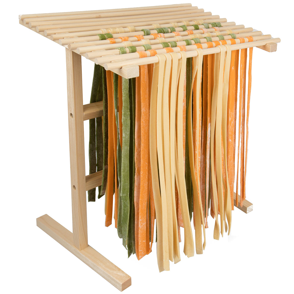 CucinaPro pasta drying rack wood construction for even air drying.