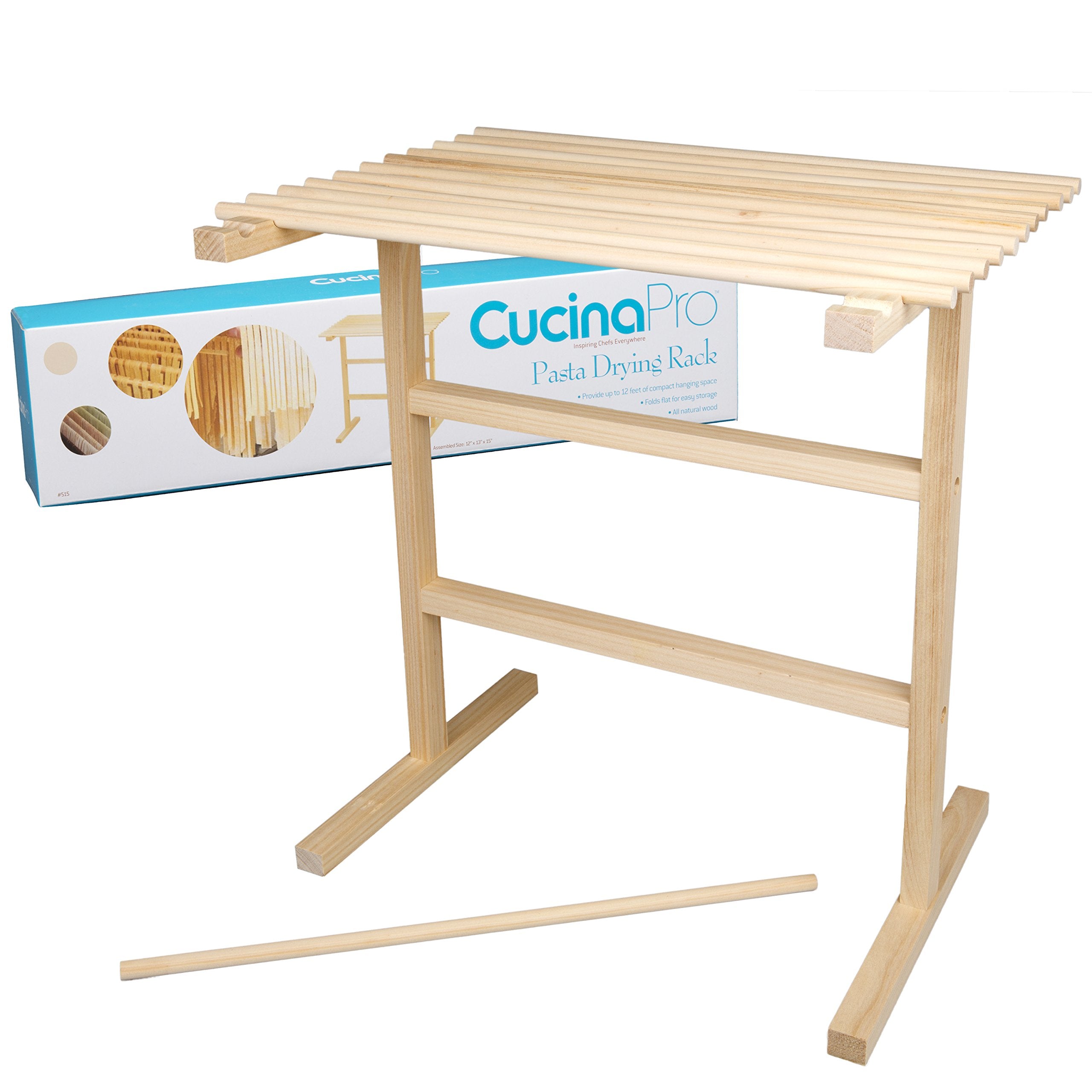 CucinaPro pasta maker companion ready to dry fresh noodles.