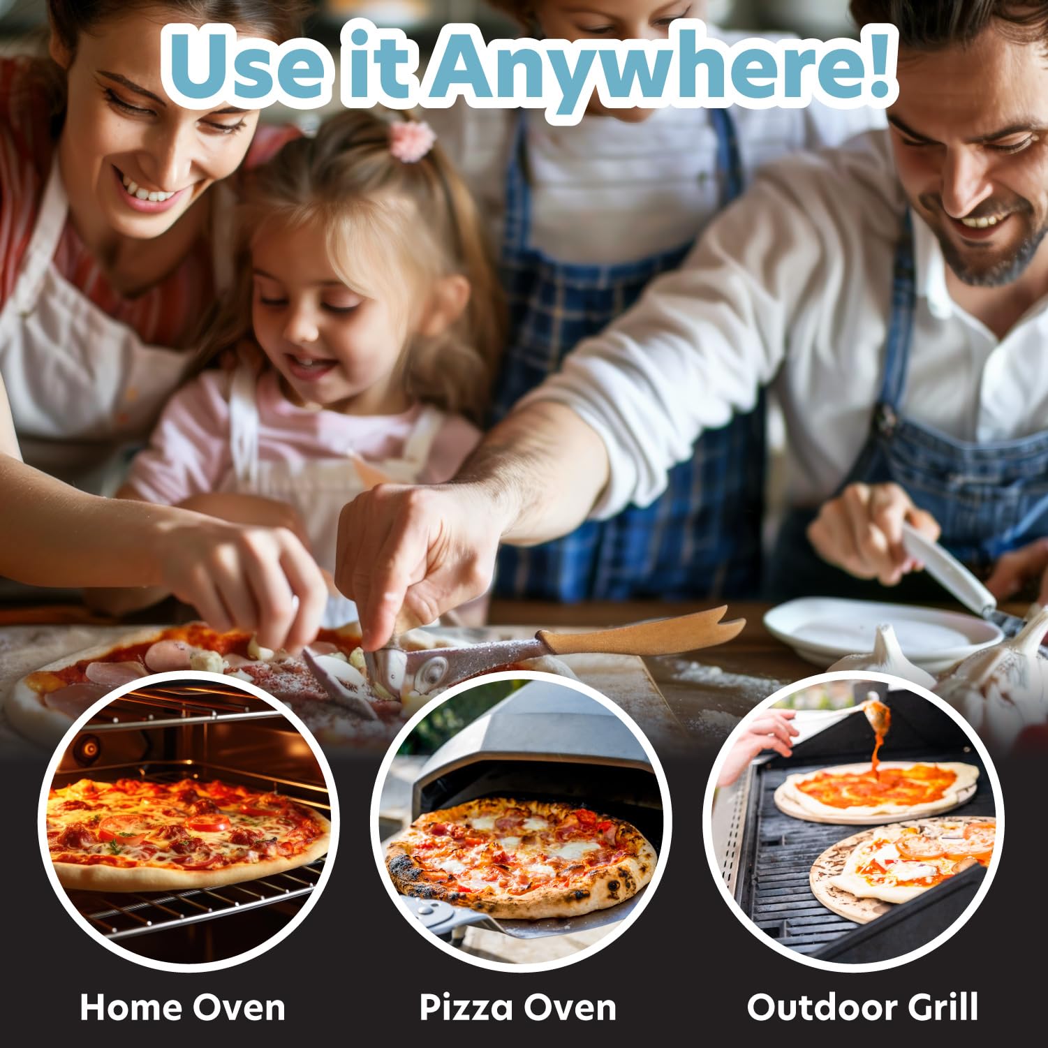 CucinaPro easy-clean stone; scrape and air-dry after cooking