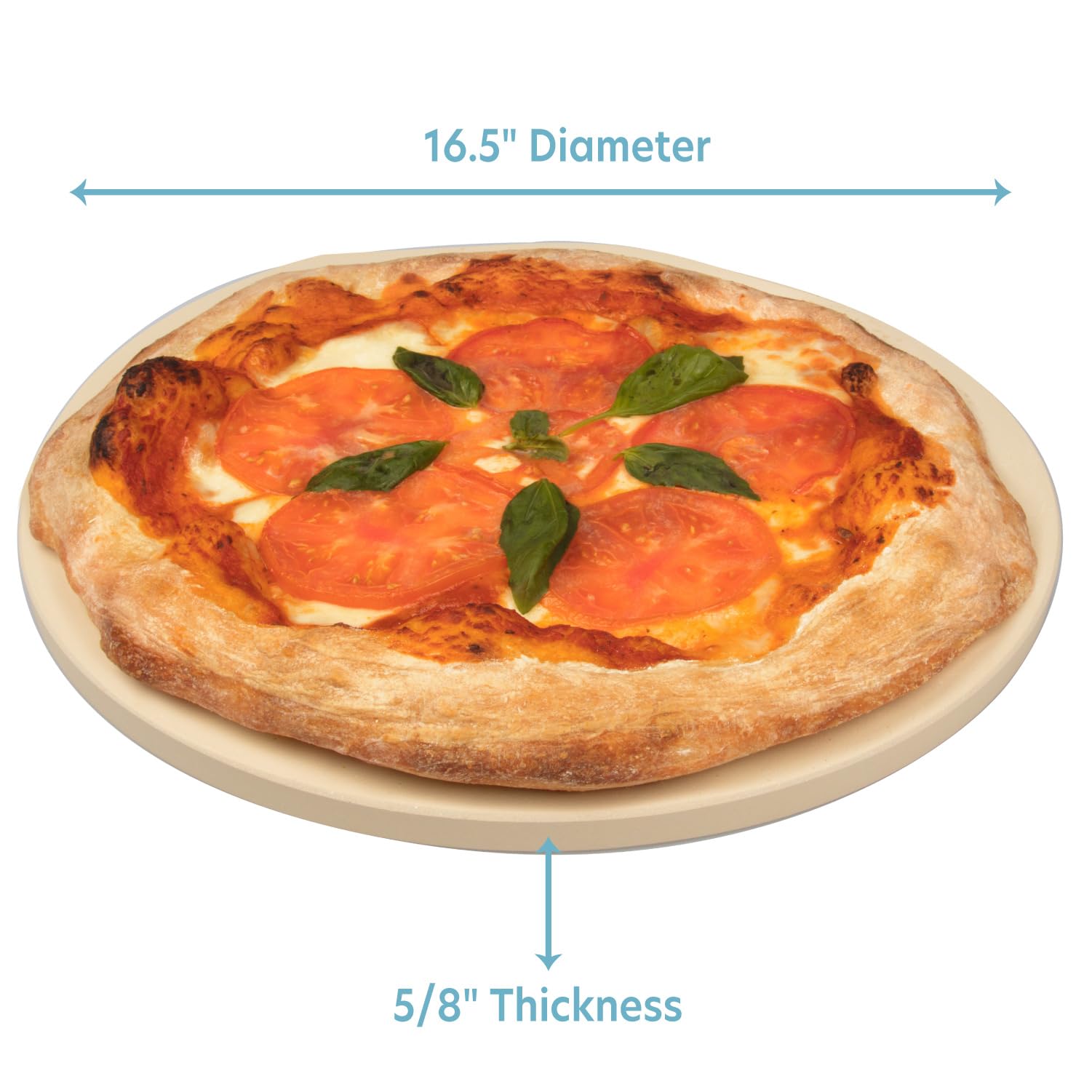 CucinaPro pizza stone on grill for even baking and flavor.
