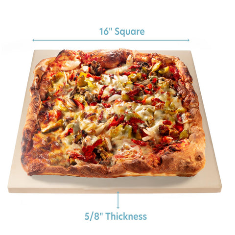 CucinaPro pizza stone on grill for even heat and smoky flavor