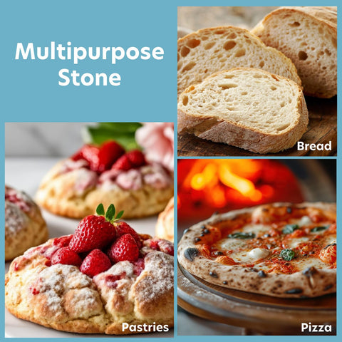 CucinaPro thick 5/8-inch pizza stone resists breakage and enhances durability.