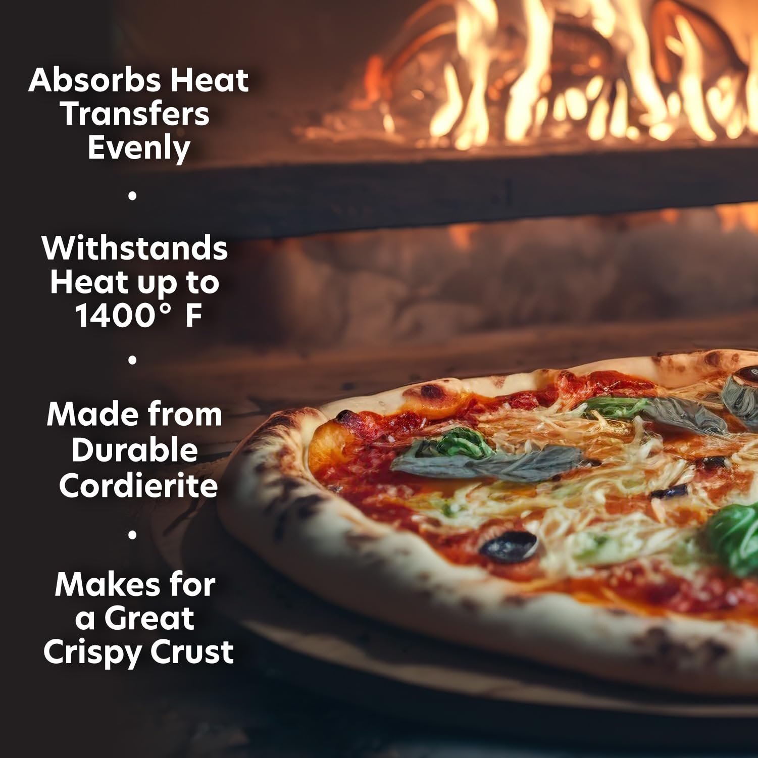 CucinaPro round stone shows 16.5-inch diameter for large pizzas.