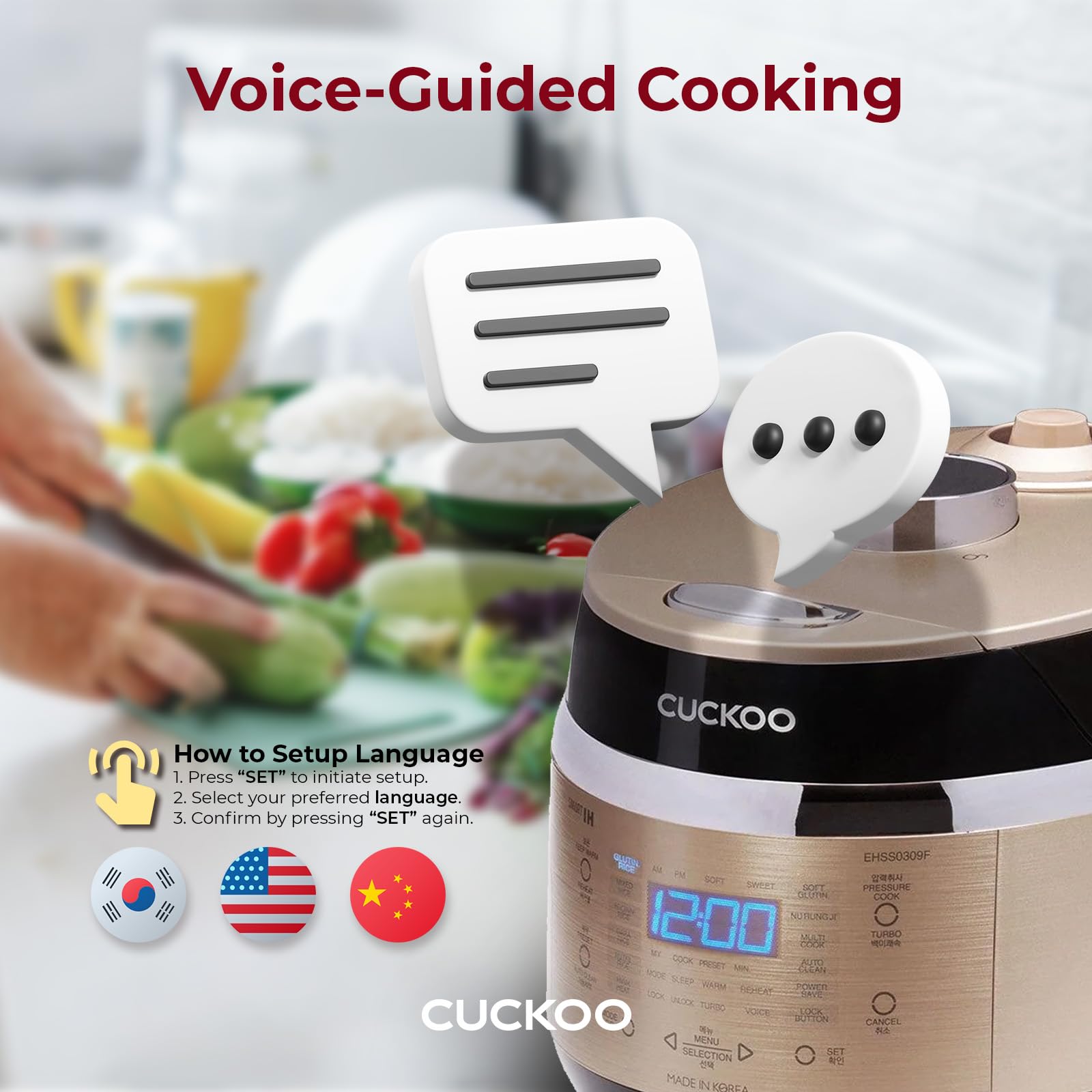 CUCKOO glutinous rice mode perfect for sticky rice recipes.