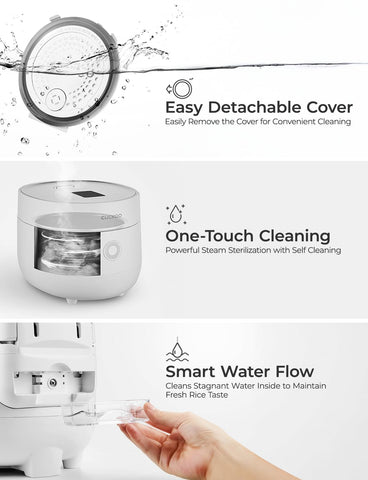 CUCKOO Micom Rice Cooker fuzzy logic display guiding precise cooking