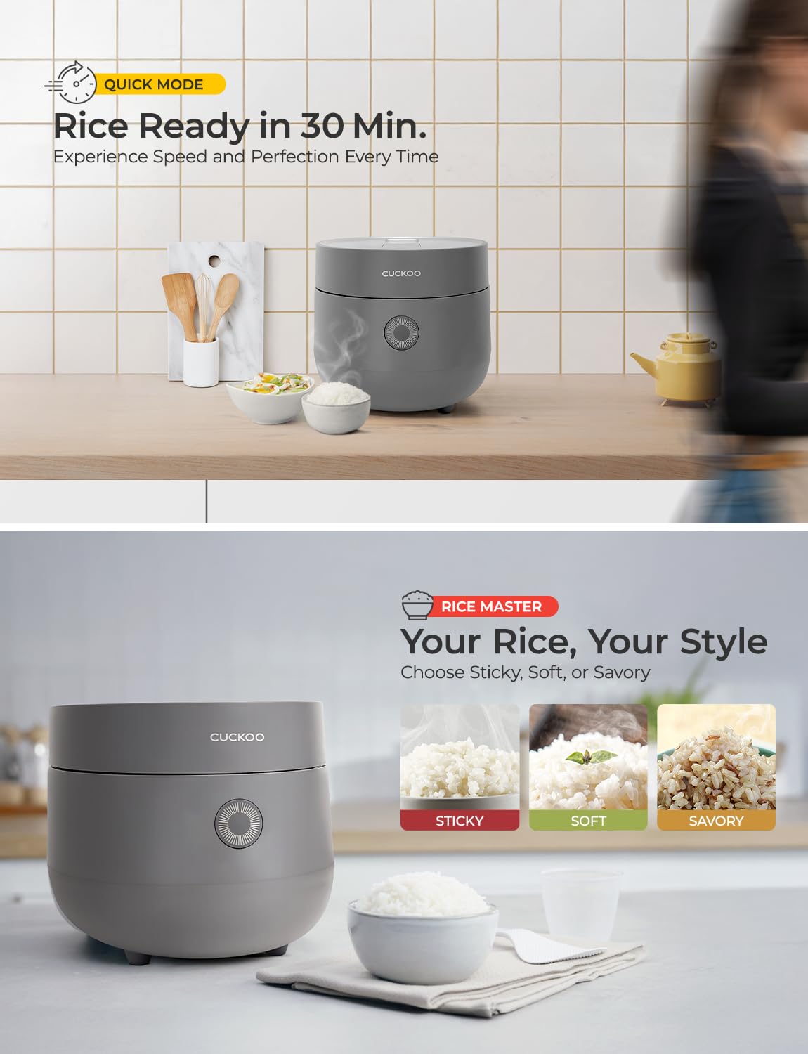 CUCKOO Micom Rice Cooker 12-cups cooked capacity for batch cooking.
