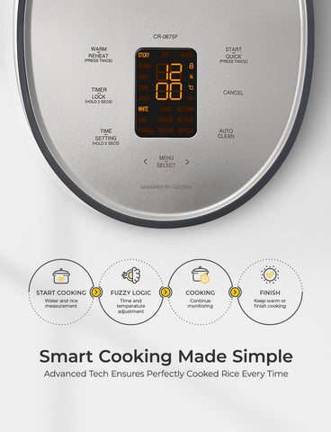 CUCKOO Micom Rice Cooker removable lid for quick cleaning.