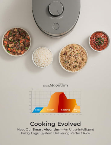 CUCKOO 16-menu options shown on screen for diverse cooking styles