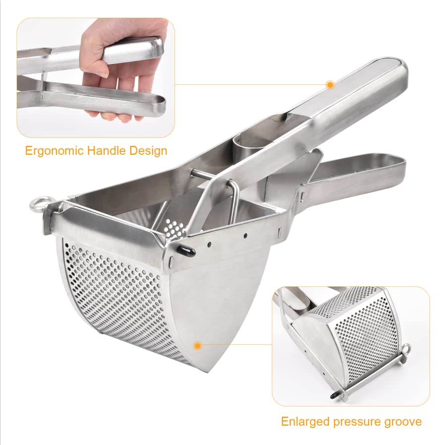 CUGLB ricer mashing apples and vegetables for sauces and sides.