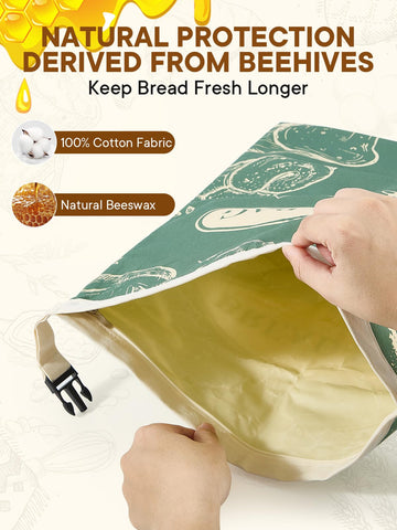 CUIJIALAHA XL bread bag with zipper seals artisan loaves securely.