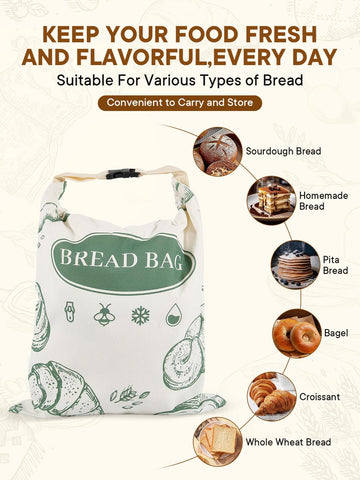 CUIJIALAHA large 13x17 bread bag fits homemade loaves up to 12 inches.