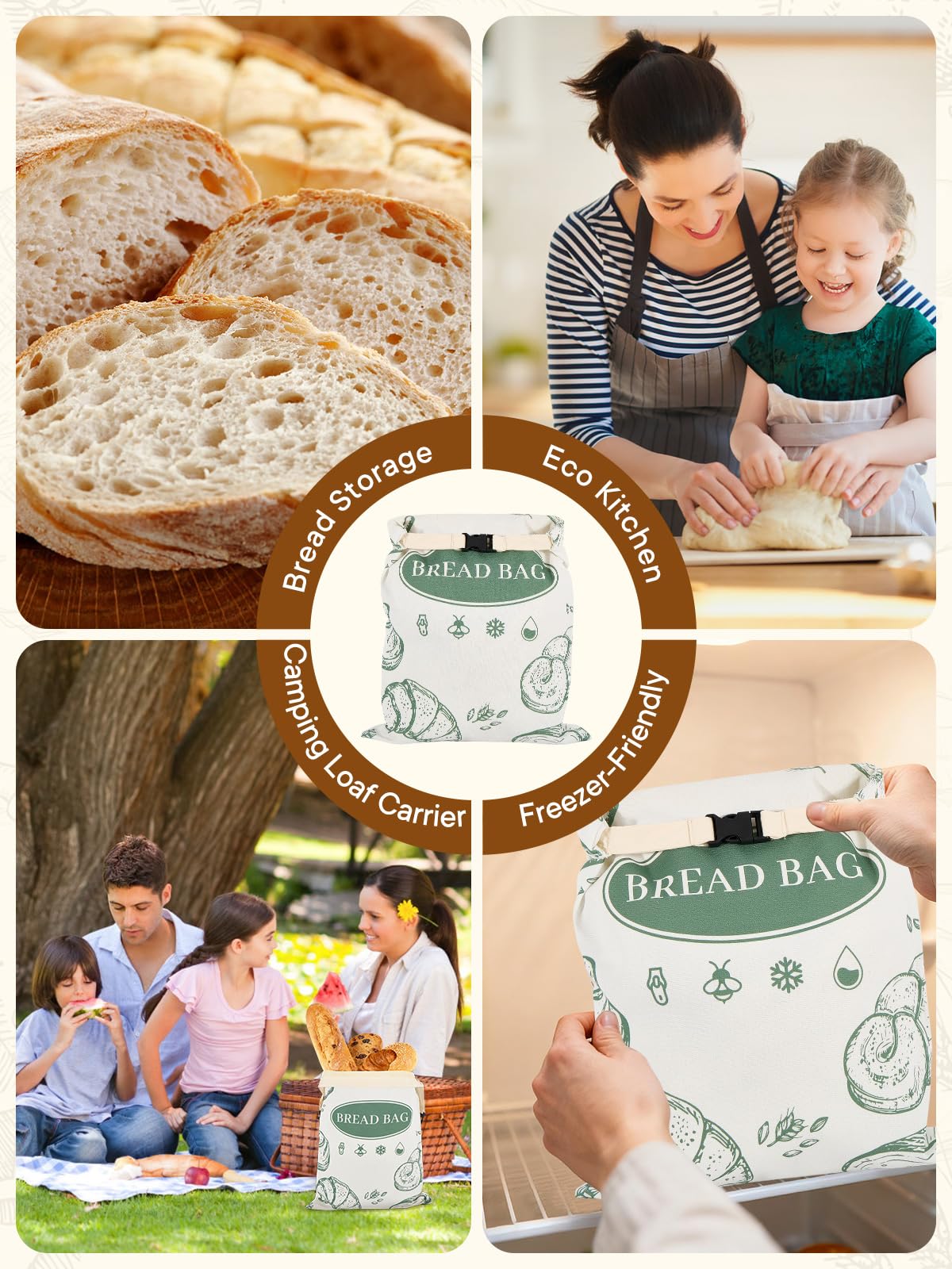 CUIJIALAHA stylish bread bag design adds kitchen elegance.
