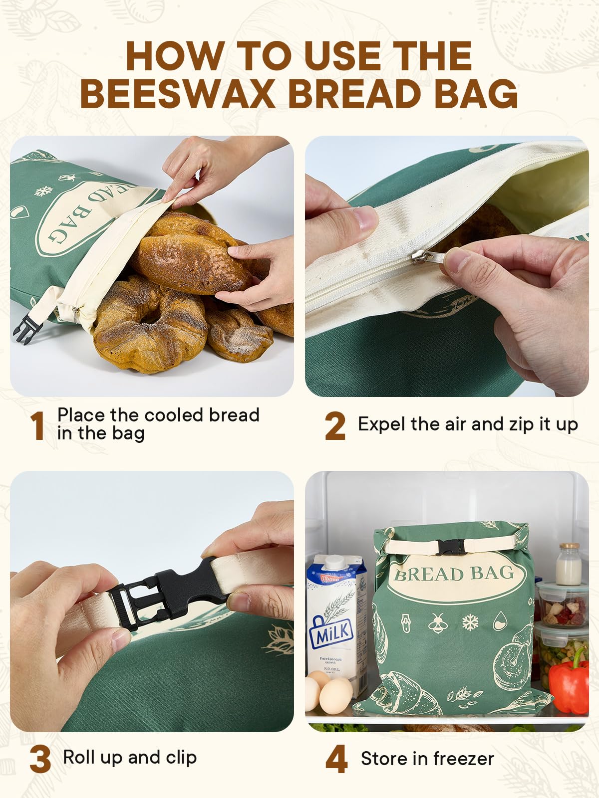 CUIJIALAHA breathable cotton bag promotes moisture balance for homemade bread.