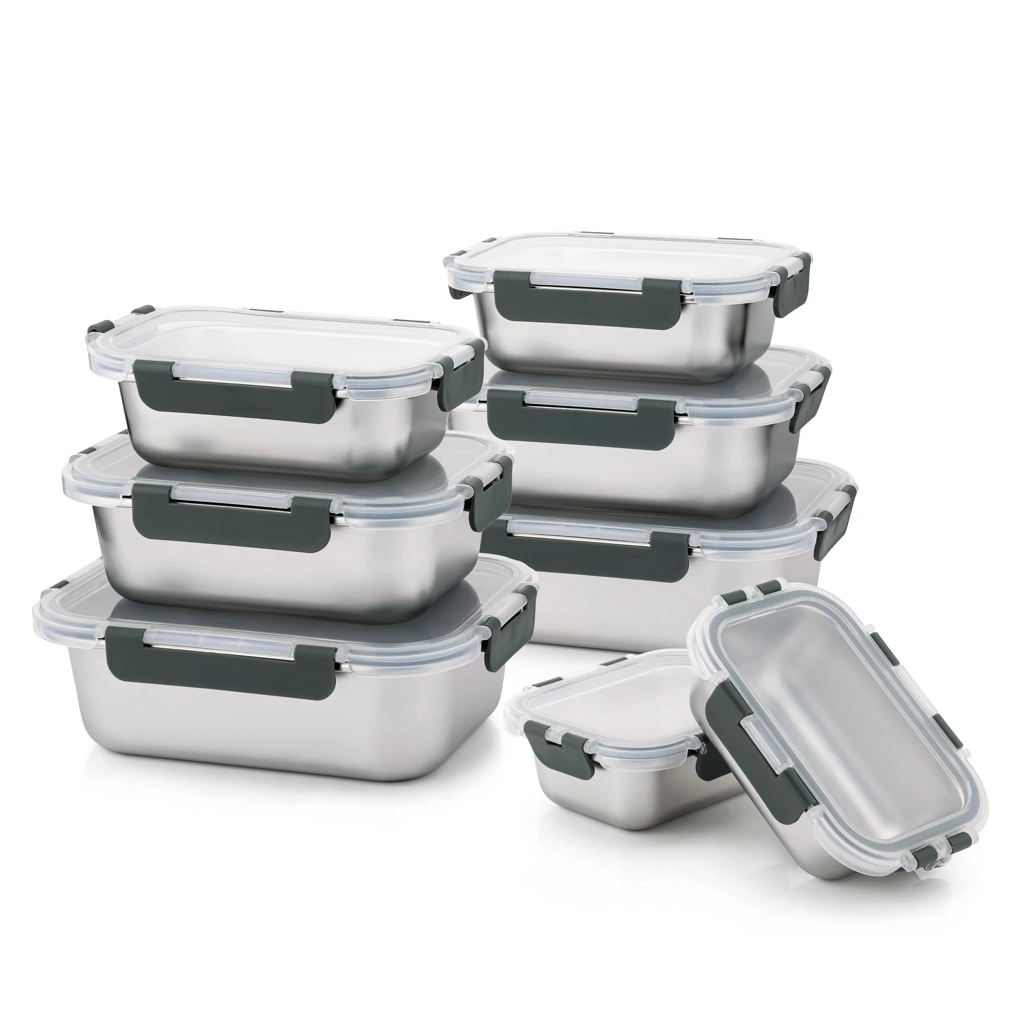 Cuiselect 8-piece lunch box set with stackable design for space-saving meals.