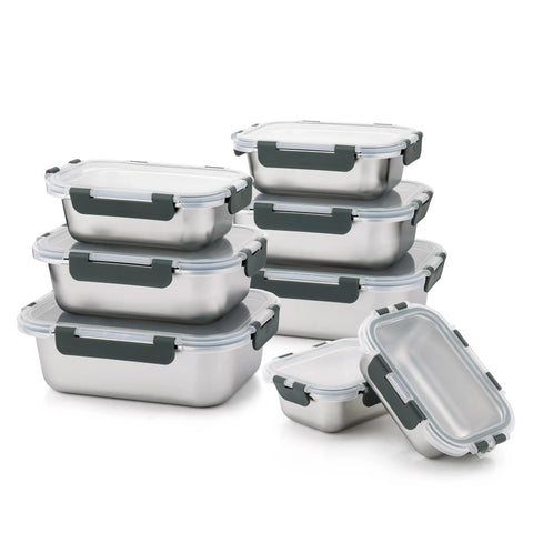 Cuiselect 8-piece lunch box set with stackable design for space-saving meals.