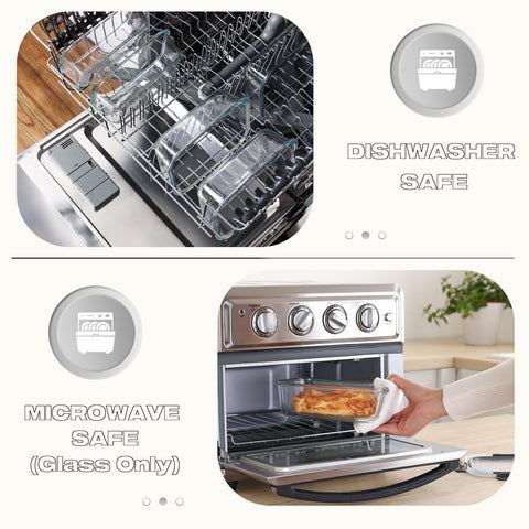 Cuiselect glass lids provide a tight seal to stop leaks and preserve freshness.
