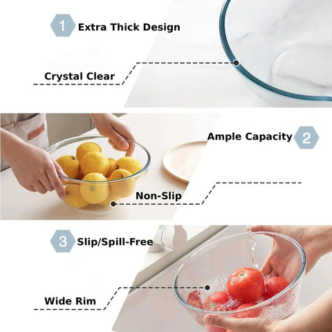 Cuiselect bowls with non-slip rims stay steady during stirring.