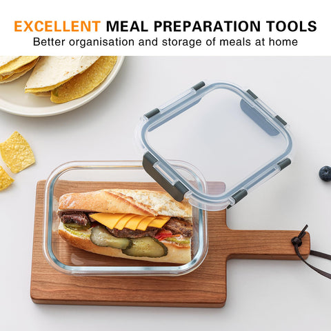 Cuiselect gray lids on clear glass for stylish, durable storage