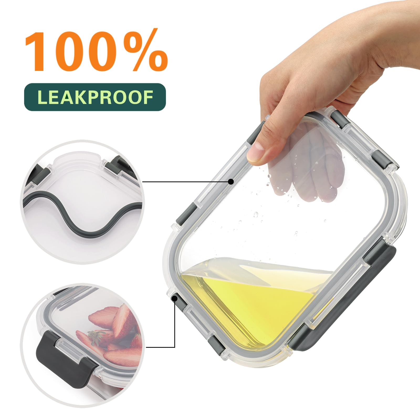 Cuiselect leak-proof sealing lids prevent spills during transport and storage