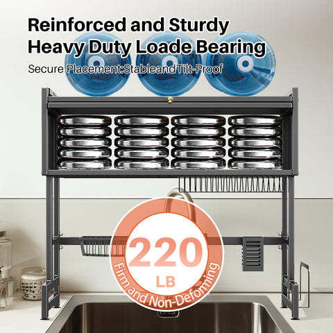 CUISIBOT over-sink rack uses strong suction cups for stable mounting.