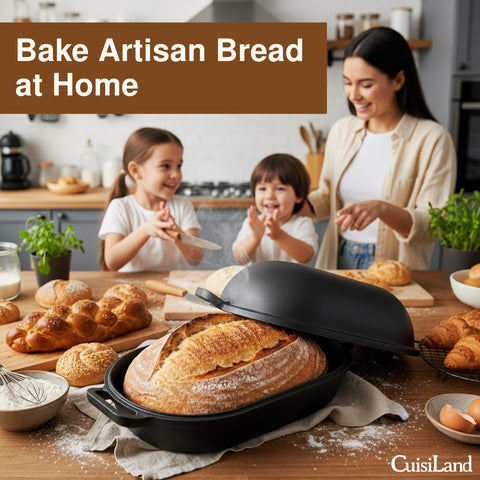 Cuisiland bread pan handles provide safe, easy lid lifting