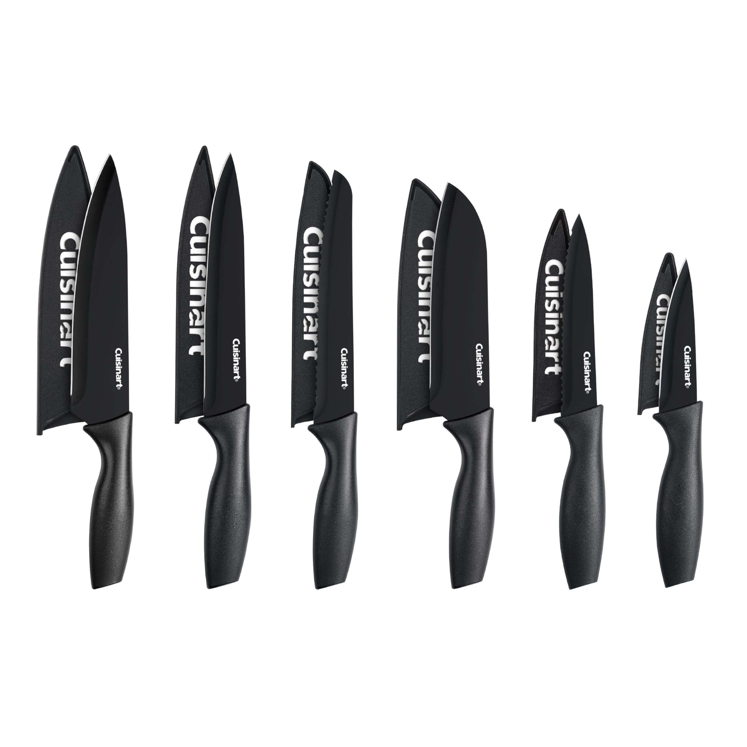 Cuisinart 12-piece ceramic-coated knife set with guards for safe, precise kitchen prep.