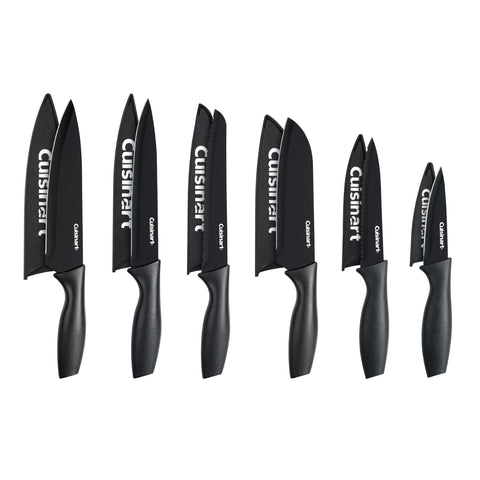Cuisinart 12-piece ceramic-coated knife set with guards for safe, precise kitchen prep.