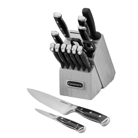Cuisinart 15-piece knife set block displays organized prep and easy tool access for everyday cooking.