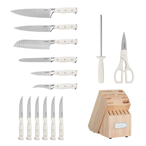 Cuisinart 7-inch santoku knife profile enables versatile, clean slices.