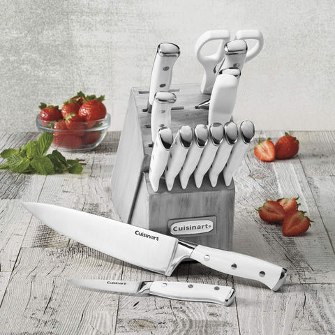 Cuisinart 8-inch sharpening steel included for edge maintenance.