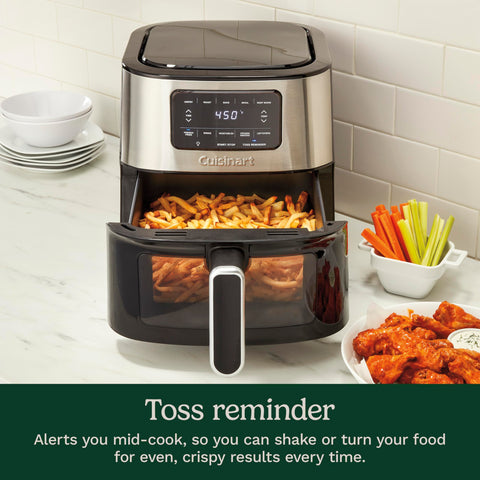 Cuisinart AIR-200NAS five presets help quickly cook fries, wings, and vegetables.