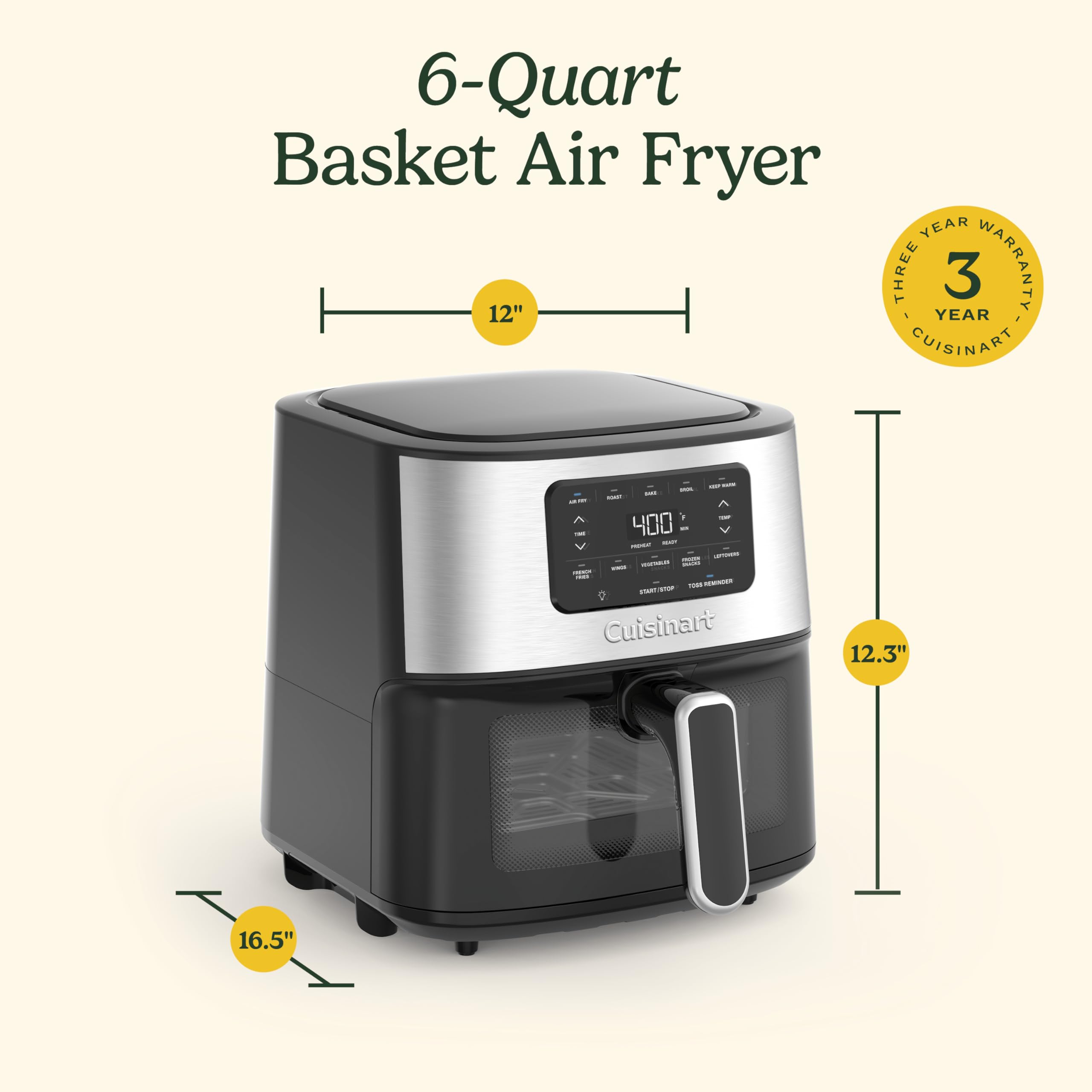 Cuisinart AIR-200NAS sizzling-fries scene demonstrates healthy meal prep at a glance.