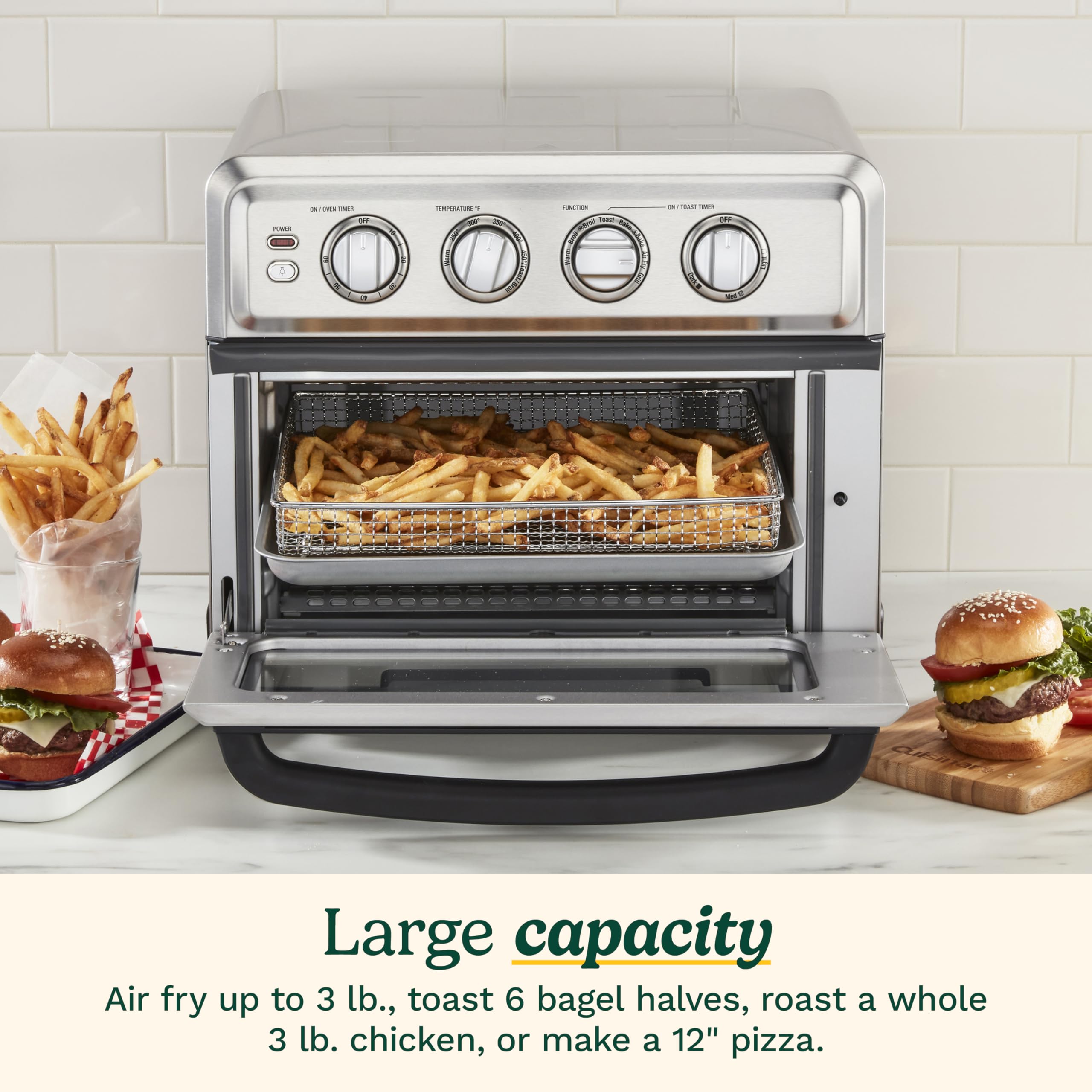Cuisinart TOA-70W interior light view highlights easy cooking monitoring