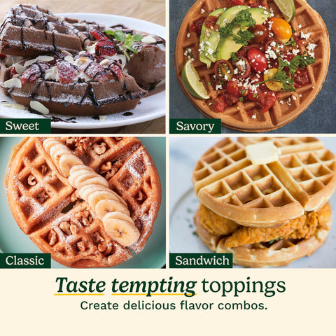 Cuisinart deep-pocket Belgian waffles release cleanly from nonstick plates.