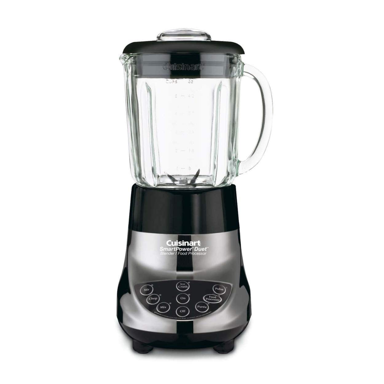 Cuisinart BFP-703BC blender-jar ice-crush capability for quick, smooth blends.