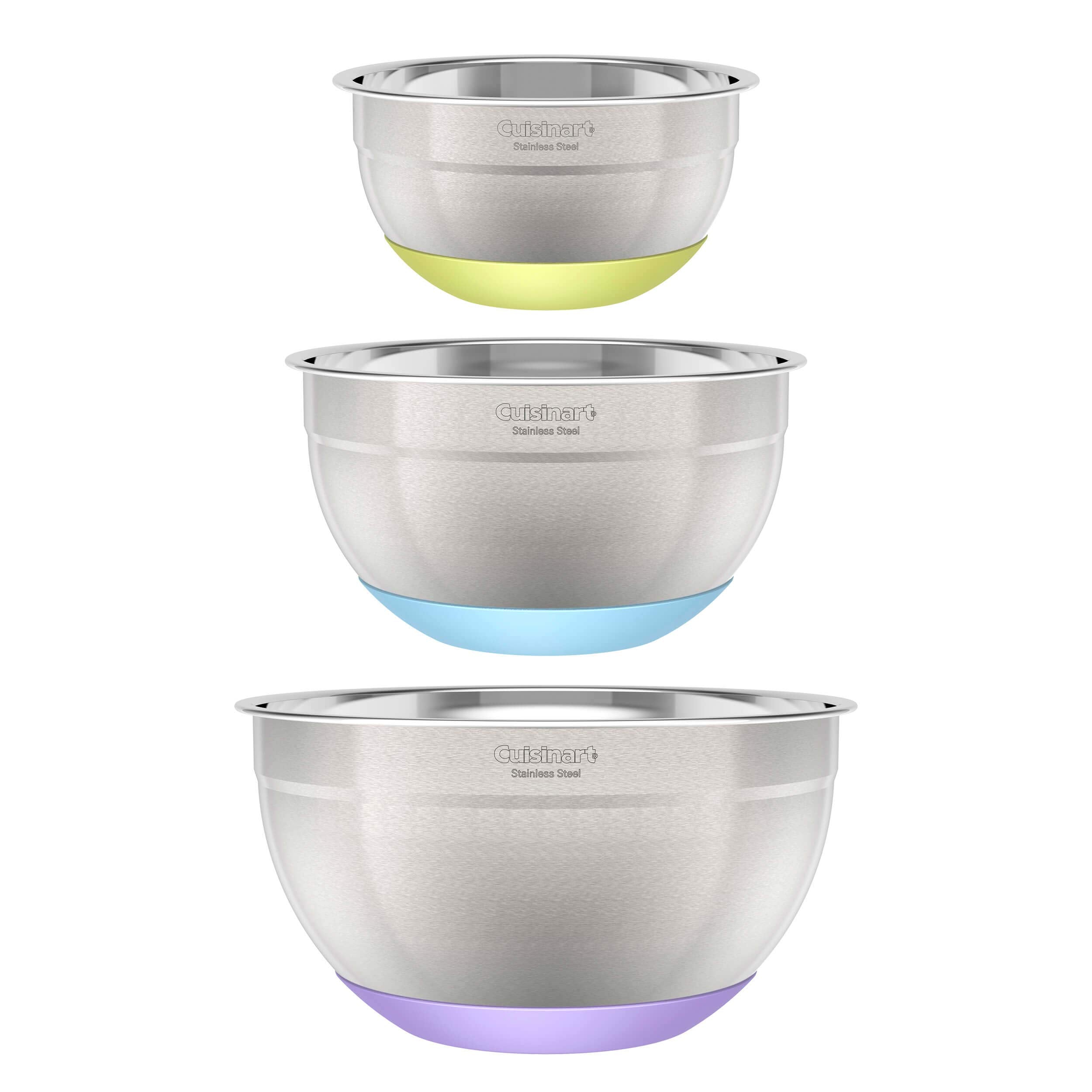 Cuisinart bowls with nonslip base stabilize your prep and mixing on any counter