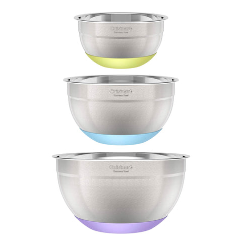 Cuisinart bowls with nonslip base stabilize your prep and mixing on any counter