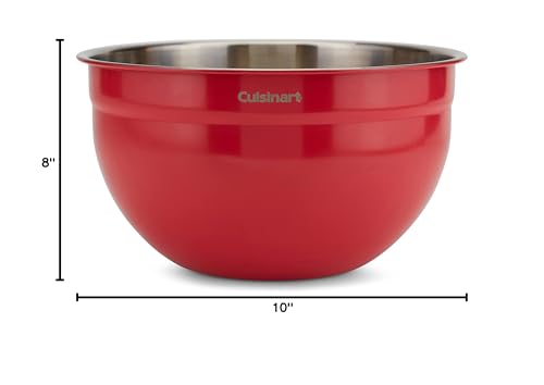 Cuisinart red bowls stacked for compact kitchen storage